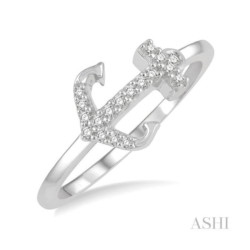 ASHI Stackable Anchor Petite Diamond Fashion Ring 388E8PPTSWG