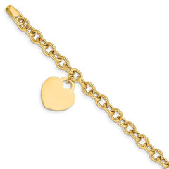 Quality Gold 14K Heart Charm Hollow Bracelet SF1510