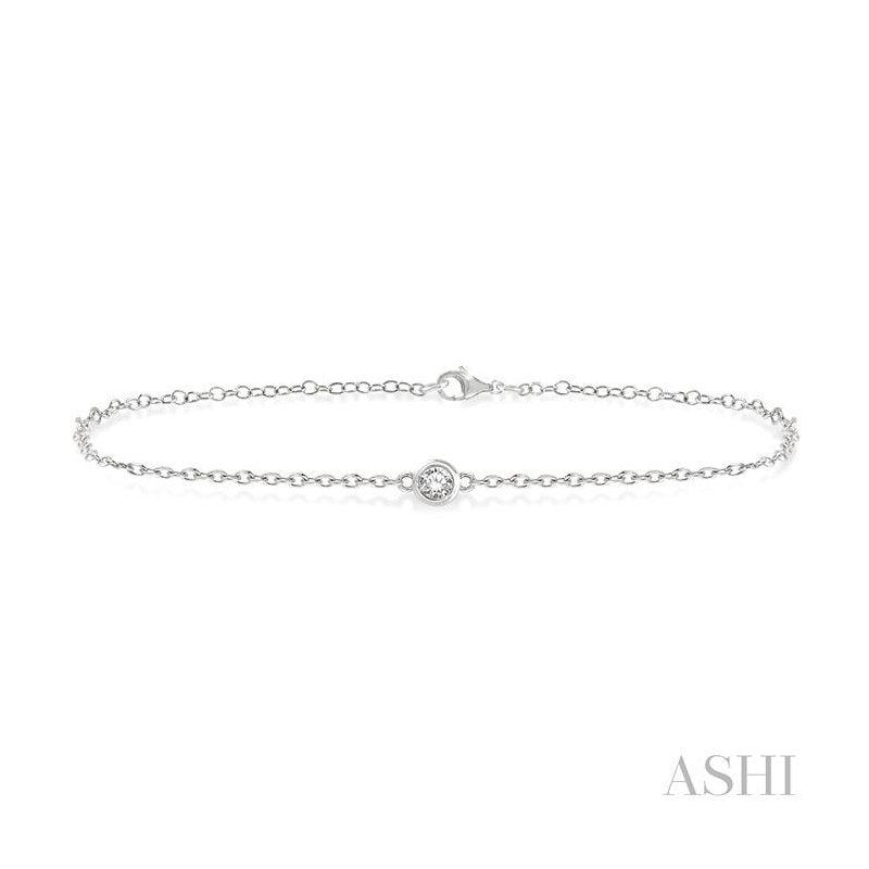 ASHI Bezel Set Petite Diamond Fashion Chain Bracelet 702E0PPTGWG