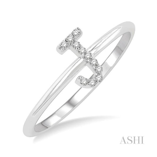 ASHI Block 'J' Initial Diamond Ring 365D9PPTSWG-J