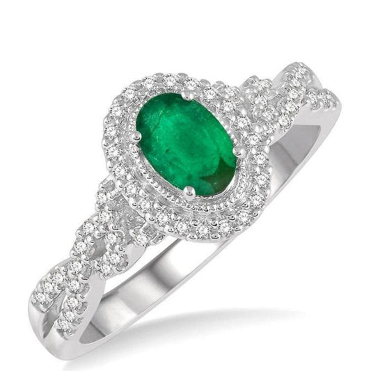 Parkplace Jewelers Oval Shape Gemstone & Halo Diamond Ring 42707PPTSEMWG