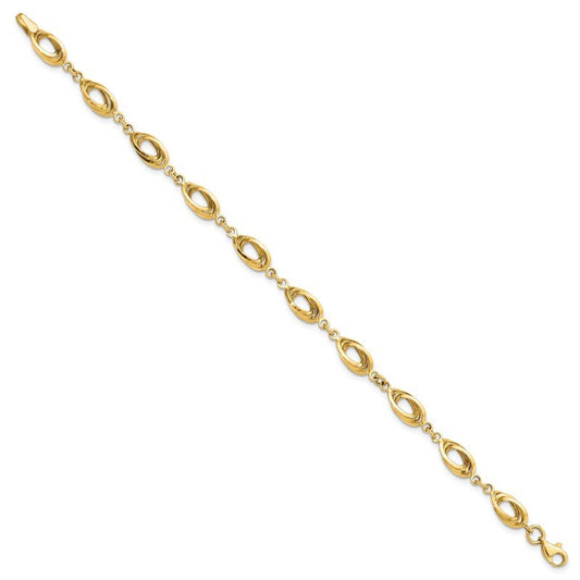 Quality Gold 14k Polished Fancy Link Bracelet SF2312-7.5