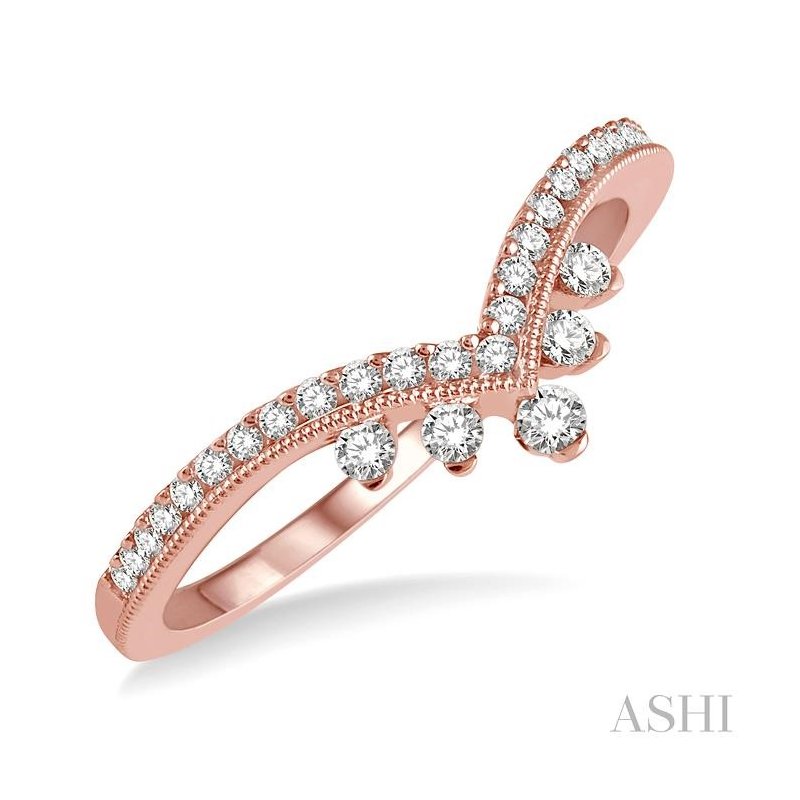 ASHI Chevron Diamond Wedding Band 30196PPFHPG