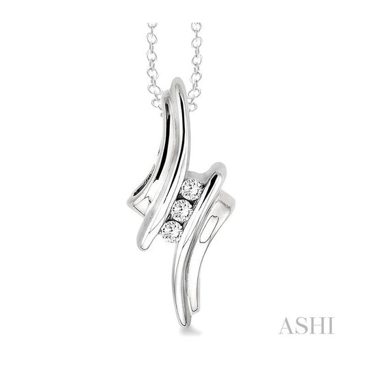 ASHI Silver 3 Stone Diamond Fashion Pendant 86168PPSXSLPD