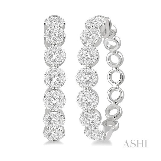 ASHI Lovebright Essential Diamond Hoop Earrings 905A1PPFGERWG