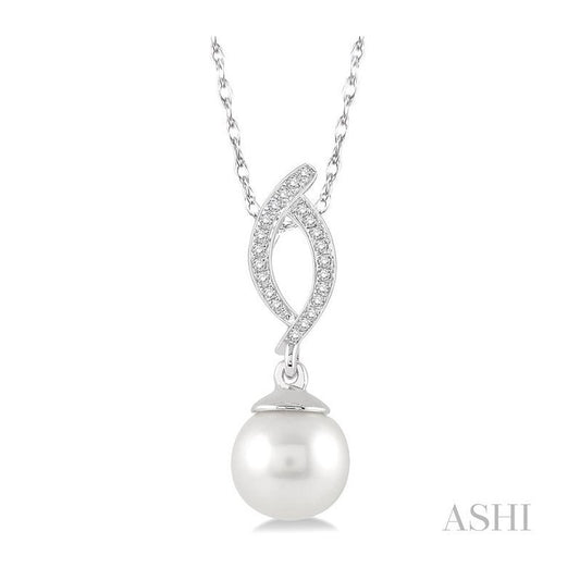ASHI Pearl & Diamond Fashion Pendant 56839PPTSPDWPWG