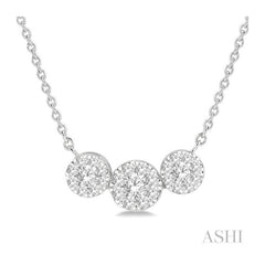 ASHI Round Shape Past Present & Future Lovebright Essential Diamond Necklace 9962UPPFGNKWG
