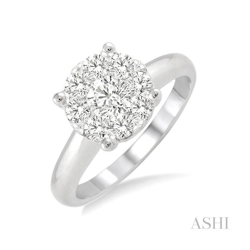 ASHI Round Shape Lovebright Essential Diamond Ring 36902PPFGWG
