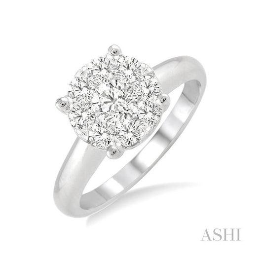 ASHI Round Shape Lovebright Essential Diamond Ring 36902PPFGWG