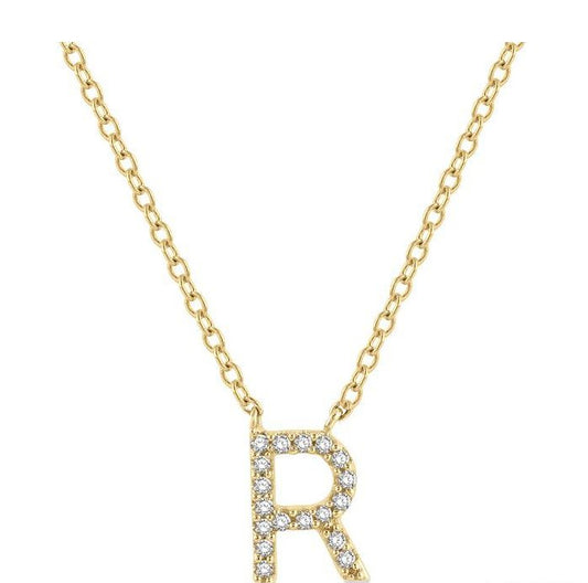 Parkplace Jewelers Block 'R' Initial Diamond Pendant 912F9PPFSPDYG-R