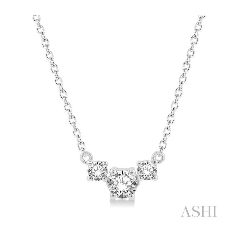 ASHI Round Shape Past Present & Future Diamond Necklace 992HQPPFGNKWG