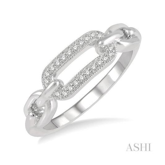 ASHI Silver Paper Clip Diamond Fashion Ring 88868PPSSSLRG