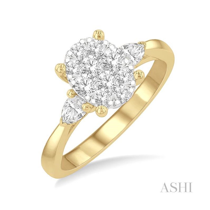 ASHI Oval Shape Lovebright Diamond Engagement Ring 127G2PPFGYW