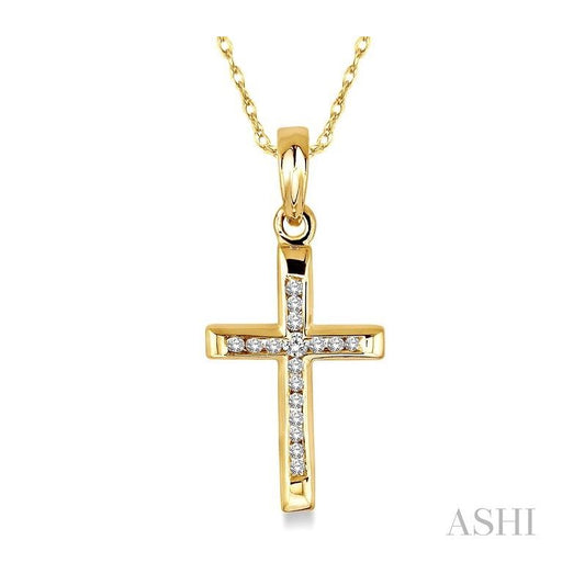 ASHI Channel Set Cross Diamond Pendant 95118PPFXPD