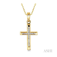 ASHI Channel Set Cross Diamond Pendant 95118PPFXPD