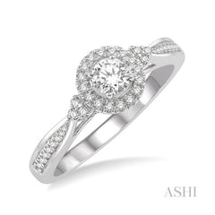 ASHI Round Shape Halo Diamond Engagement Ring 266J4PPFHWG-LE
