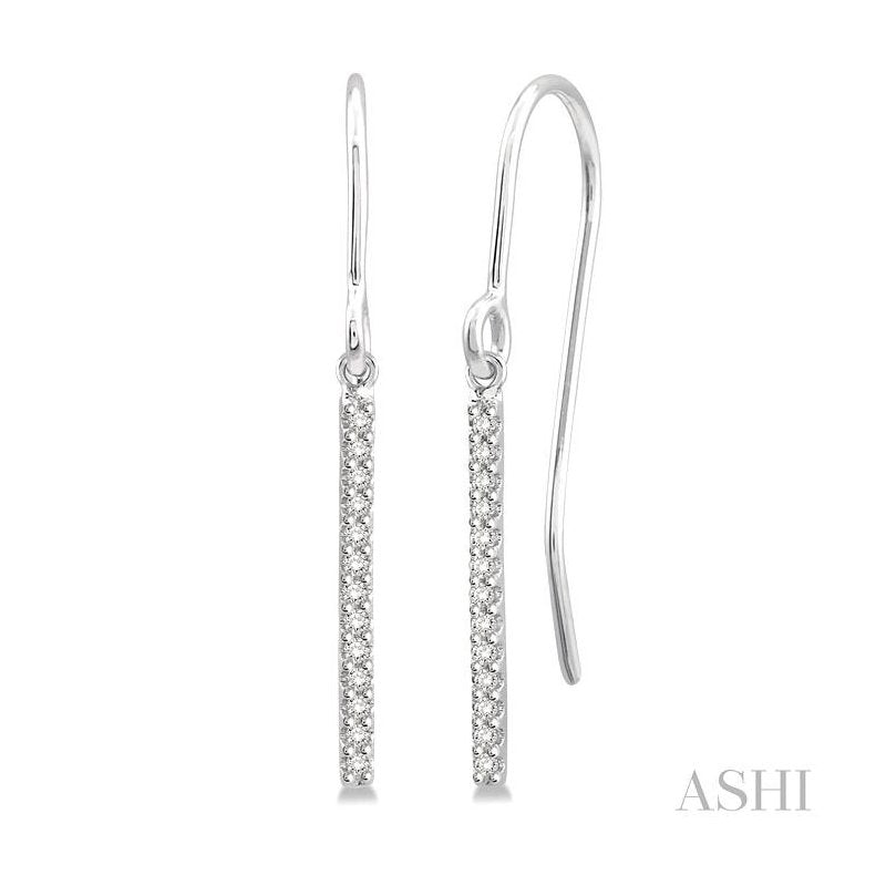 ASHI Vertical Bar Petite Diamond Fashion Earrings 623A8PPTSERWG