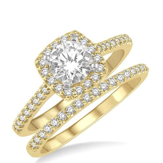 Parkplace Jewelers Round Shape Halo Diamond Wedding Set 241G3PPFHYW-WS-RD
