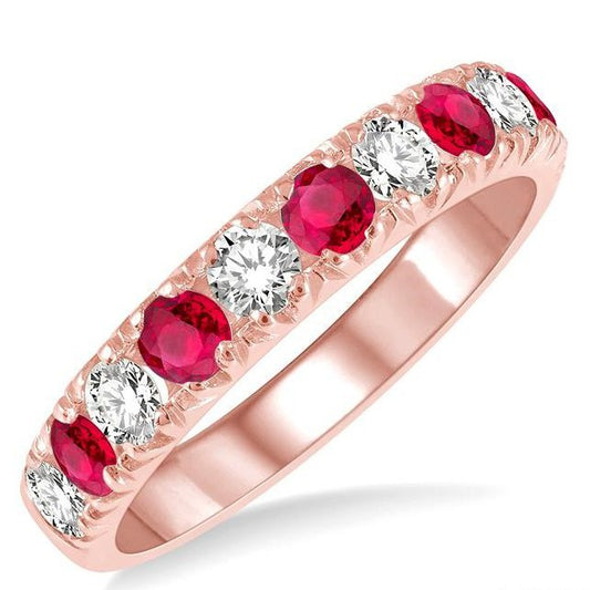 Parkplace Jewelers 11 Alternate Gemstone & Diamond Wedding Band 46503PPFGRBPG