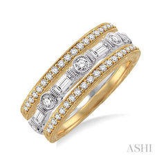 ASHI Stackable Diamond Band Set 37642PPFVYW-BS