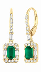 Parkplace Jewelers Emerald Shape Gemstone & Halo Diamond Earrings 58493PPFHEREMYG
