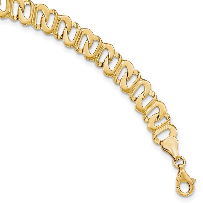 Quality Gold 14k Polished Fancy Link Bracelet GB243-8.75