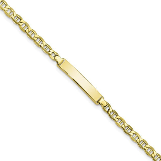 Quality Gold 10k Semi-solid Anchor Link ID Bracelet 10DCID139