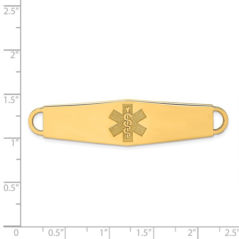 Quality Gold 14k Non-enameled Medical Jewelry ID Plate XM37N