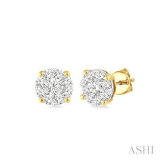 ASHI Round Shape Lovebright Essential Diamond Stud Earrings 91756PPFGERYW
