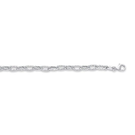 Royal Chain 14K 10in White Gold Diamond Cut/ Textured Anklet with Lobster Clasp WLK155