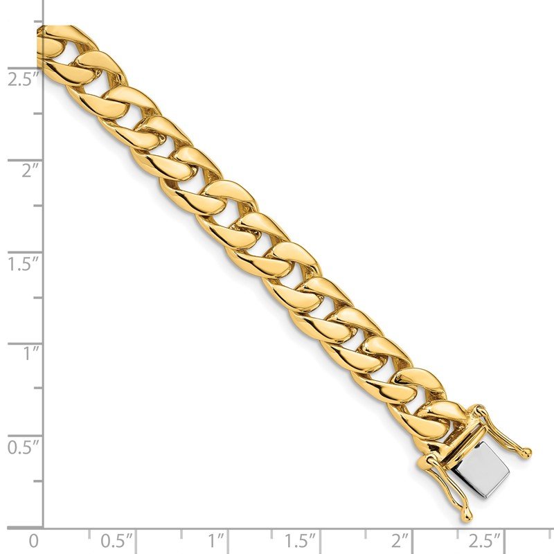 Quality Gold 14K 8 inch 8mm Hand Polished Curb Link with Box Catch Clasp Bracelet FL445