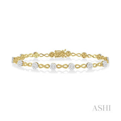 ASHI Lovebright Diamond Infinity Link Bracelet 70181PPFGYW