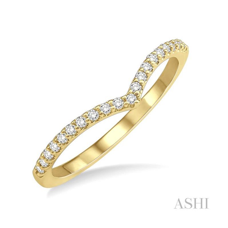 ASHI Chevron Diamond Wedding Band 252L9PPFHYG-WB