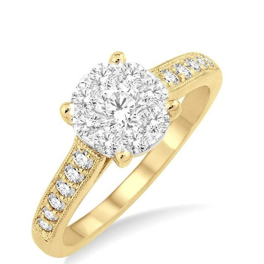 Parkplace Jewelers Round Shape Lovebright Essential Diamond Engagement Ring 19302PPFVYW-LE