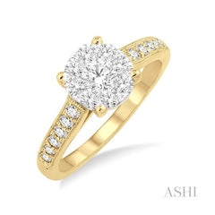 ASHI Round Shape Lovebright Essential Diamond Engagement Ring 19302PPFVYW-LE