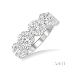 ASHI Round Shape 5 Stone Lovebright Essential Diamond Wedding Band 158D1PPFGWG