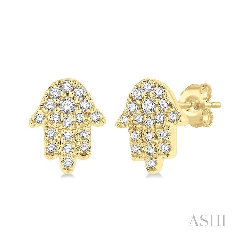 ASHI Hamsa Petite Diamond Fashion Earrings 644D8PPTSERYG