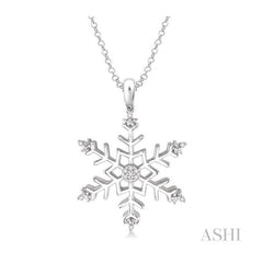 ASHI Silver Snow Flake Diamond Fashion Pendant 87699PPSSSLPD