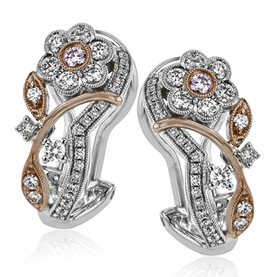 Earrings in 18k Gold with Diamonds ME2071 WHITE-ROSE 18K X