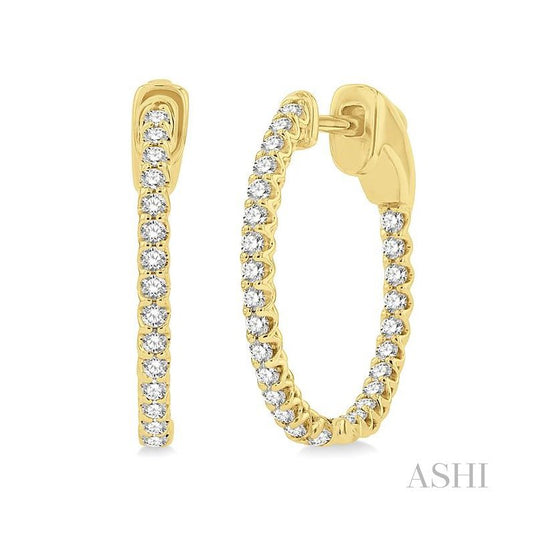 ASHI Inside-Out Diamond Hoop Earrings 622B3PPFGERYG