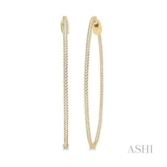 ASHI Inside-Out Diamond Hoop Earrings 629C1PPFGERYG