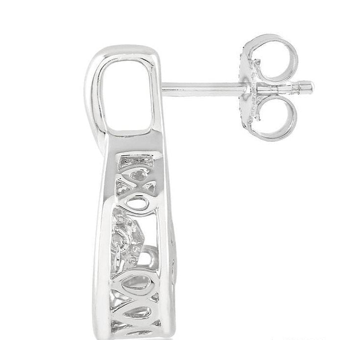 Parkplace Jewelers Silver Pear Shape Emotion Diamond Fashion Earrings 80049PPSXSLER