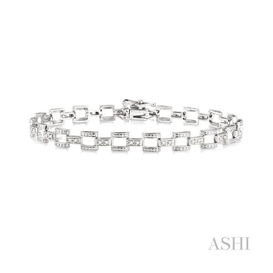 ASHI Bar Link Diamond Bracelet 7559QPPTSWG