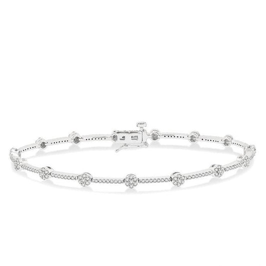 Parkplace Jewelers Cluster Floral Diamond Fashion Bracelet 75711PPTGWG