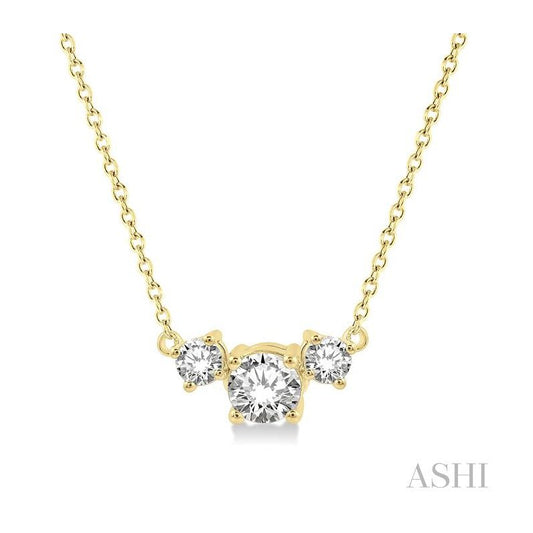 ASHI Round Shape Past Present & Future Diamond Necklace 992HHPPFGNKYG