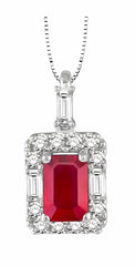 Parkplace Jewelers Emerald Shape Gemstone & Halo Diamond Pendant 58495PPFHPDRBWG
