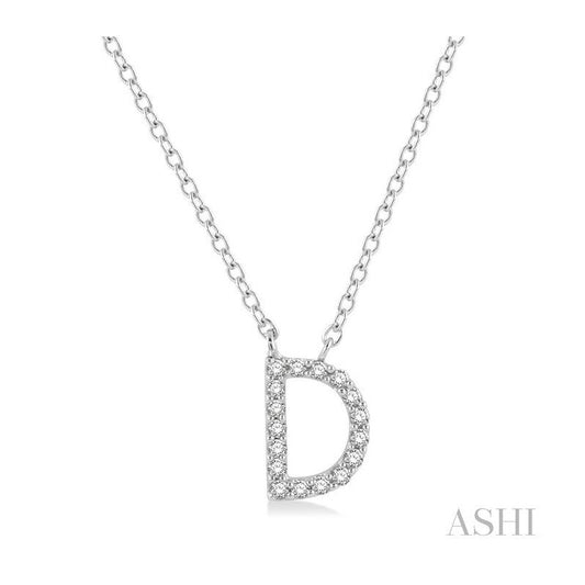 ASHI Block 'D' Initial Diamond Pendant 912F9PPFSPDWG-D