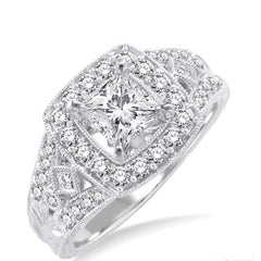 Parkplace Jewelers Princess Shape Semi-Mount Halo Diamond Engagement Ring 22703PPFHWG-SM