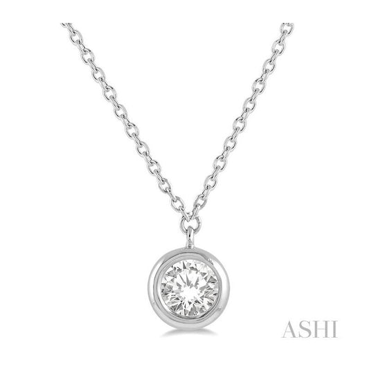 ASHI Round Shape Bezel Set Diamond Pendant 9987UPPFGNKWG-0.40
