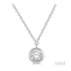 ASHI Round Shape Bezel Set Diamond Pendant 9987UPPFGNKWG-0.40